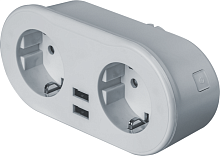 Адаптер-разветвитель с управлением по WI-FI 2-м +2 USB NSH-ST-02 с заземл. бел. Smart Home | Код. 14556 | Navigator